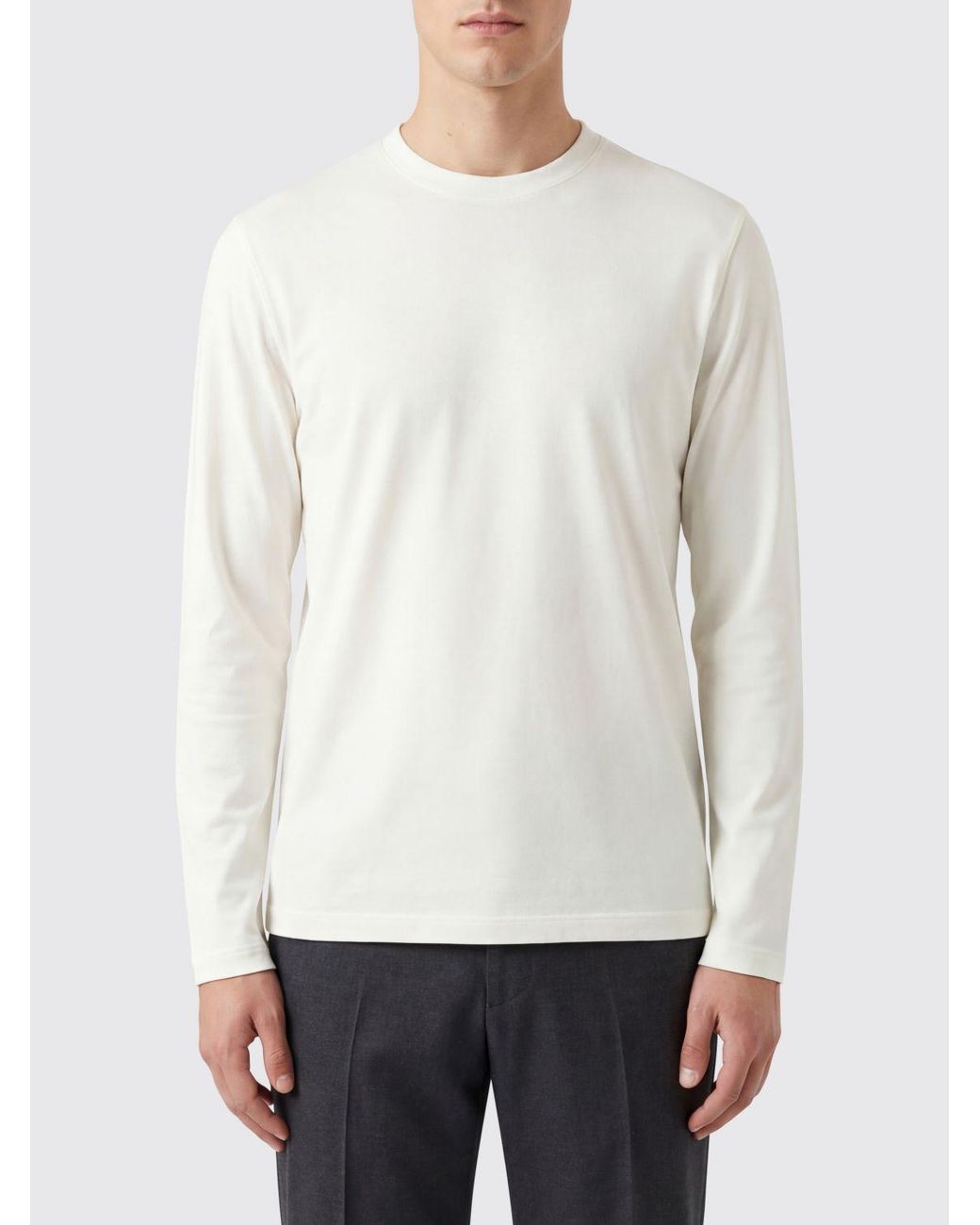 Zanone White Basic Cotton T Shirt for men