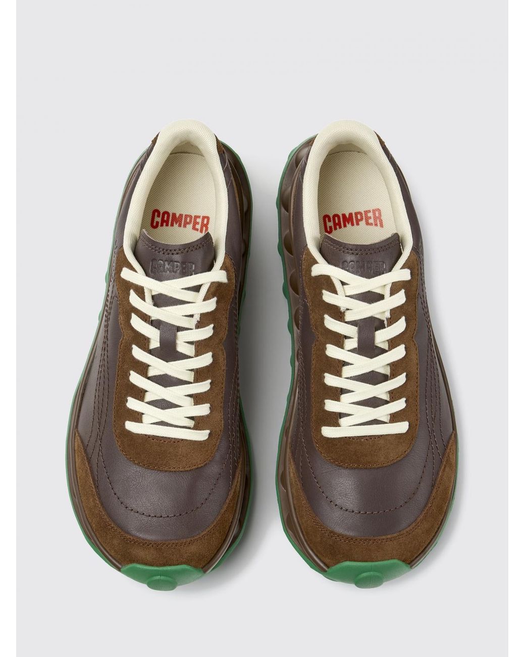 Camper White Pelotissima Bicolor Abstract Design Leather And Nubuck Sneakers for men