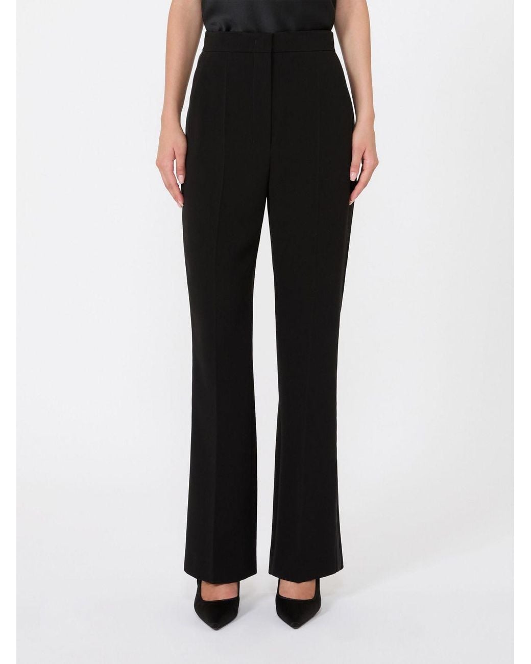 Max Mara Black Crêpe High-Waisted Skinny Trousers