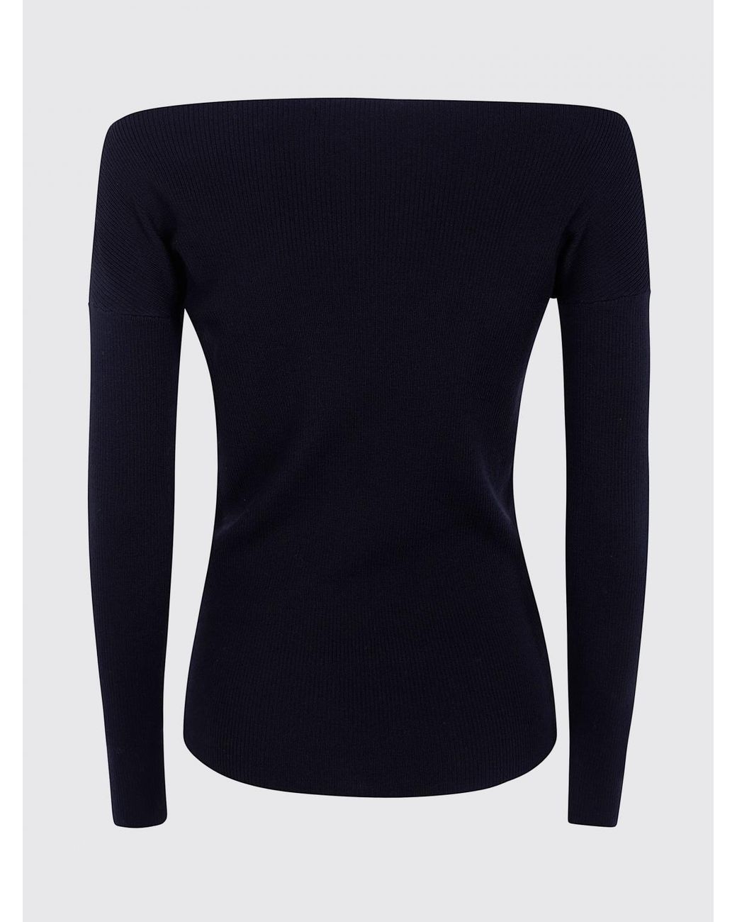 P.A.R.O.S.H. Blue P.A.R.O.S.H. Slim Fit Pure Wool Jumper With Straight Neckline And Dropped Shoulders