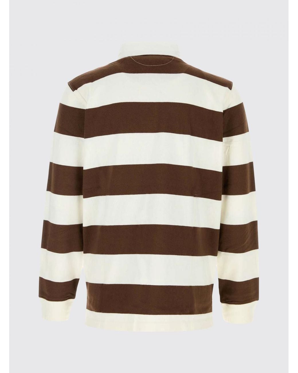 Polo Ralph Lauren White Striped Cotton Long-Sleeve Polo With Pony Logo for men