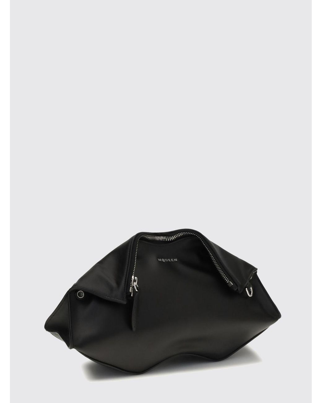 McQueen Black Manta Asymmetrical Clutch