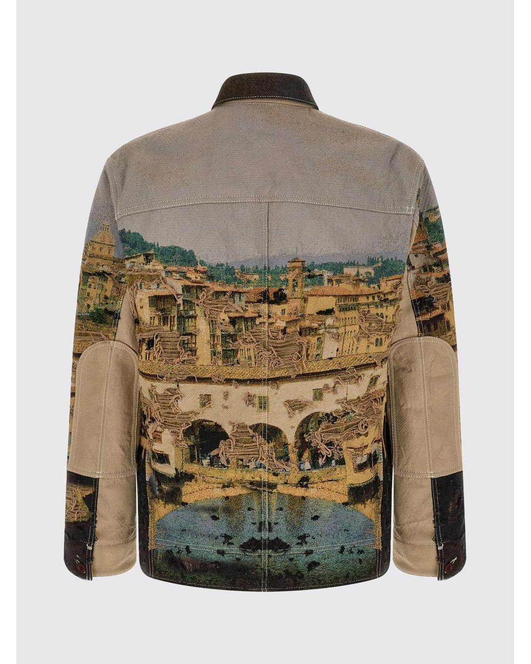Junya Watanabe Gray Graphic Print Jacquard Light Jacket With Patch Pockets for men