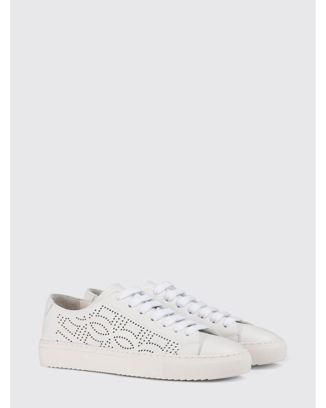 Doucal's White Perforated Leather Sneakers