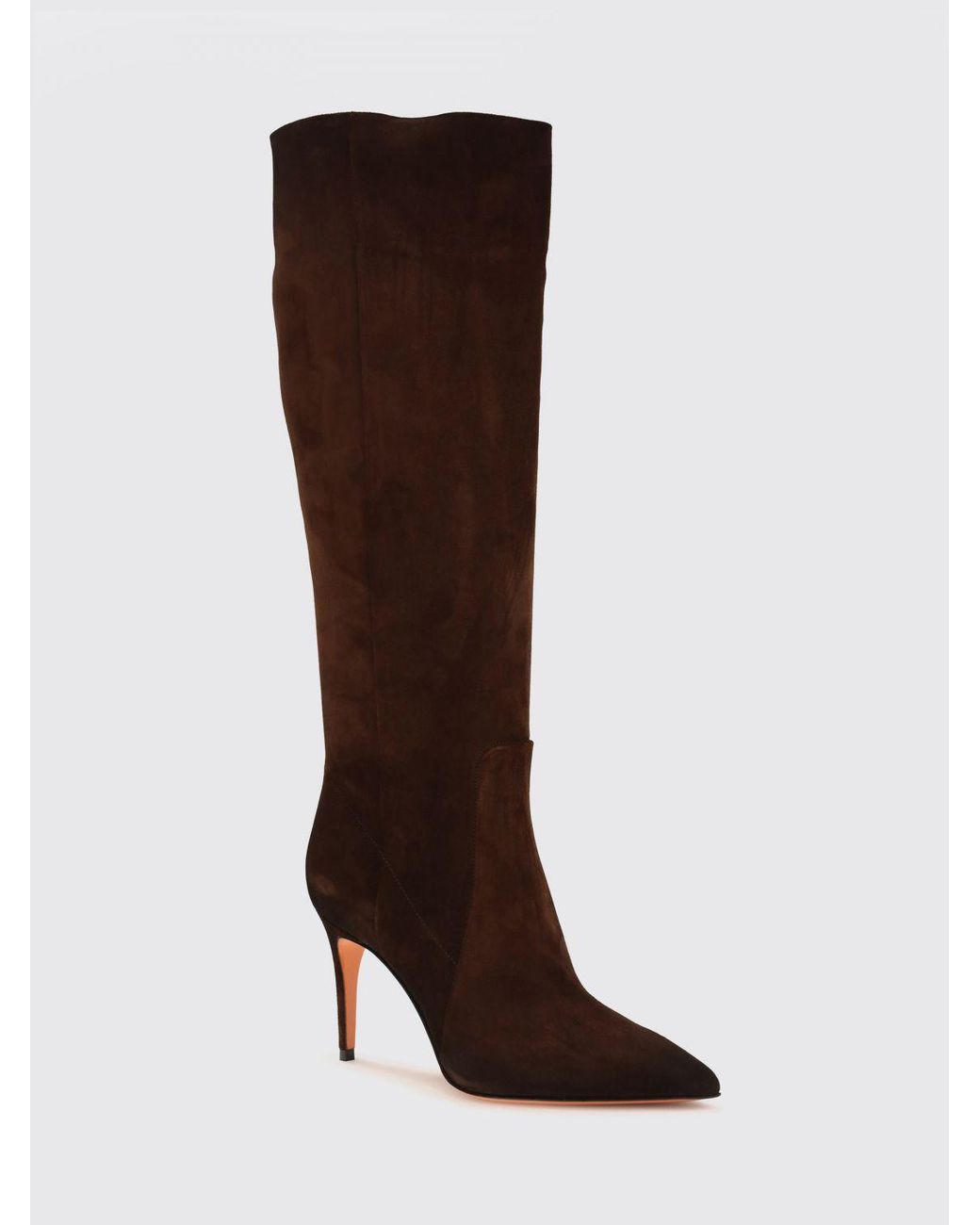 Botas Altas Viola De Ante Con Tacón De Aguja Santoni de color Brown
