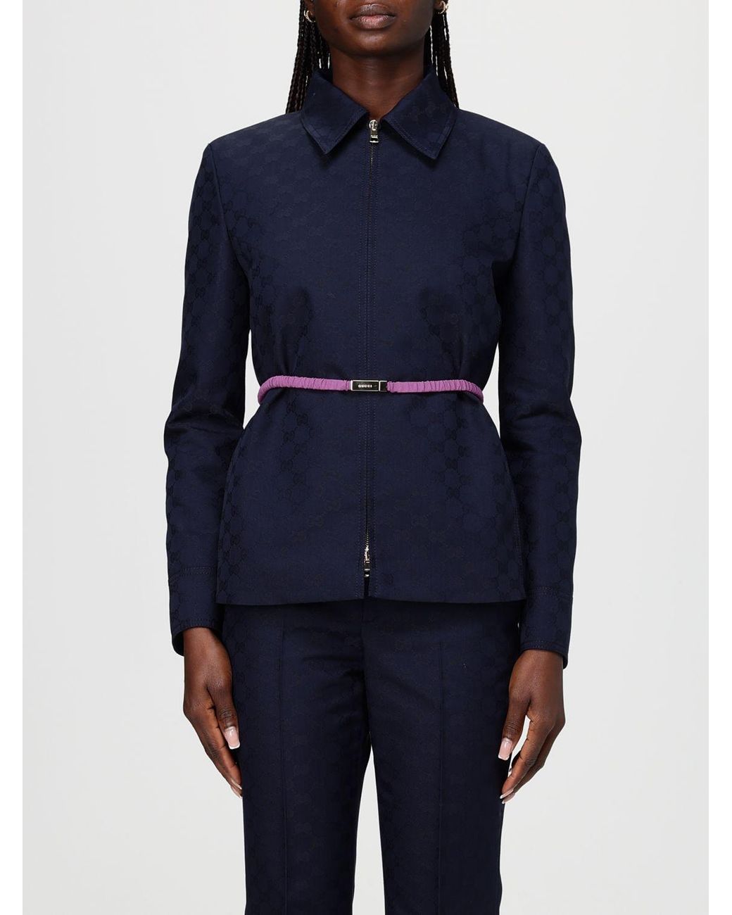 Chaqueta Gg De Mezcla De Algodón Gucci de color Blue