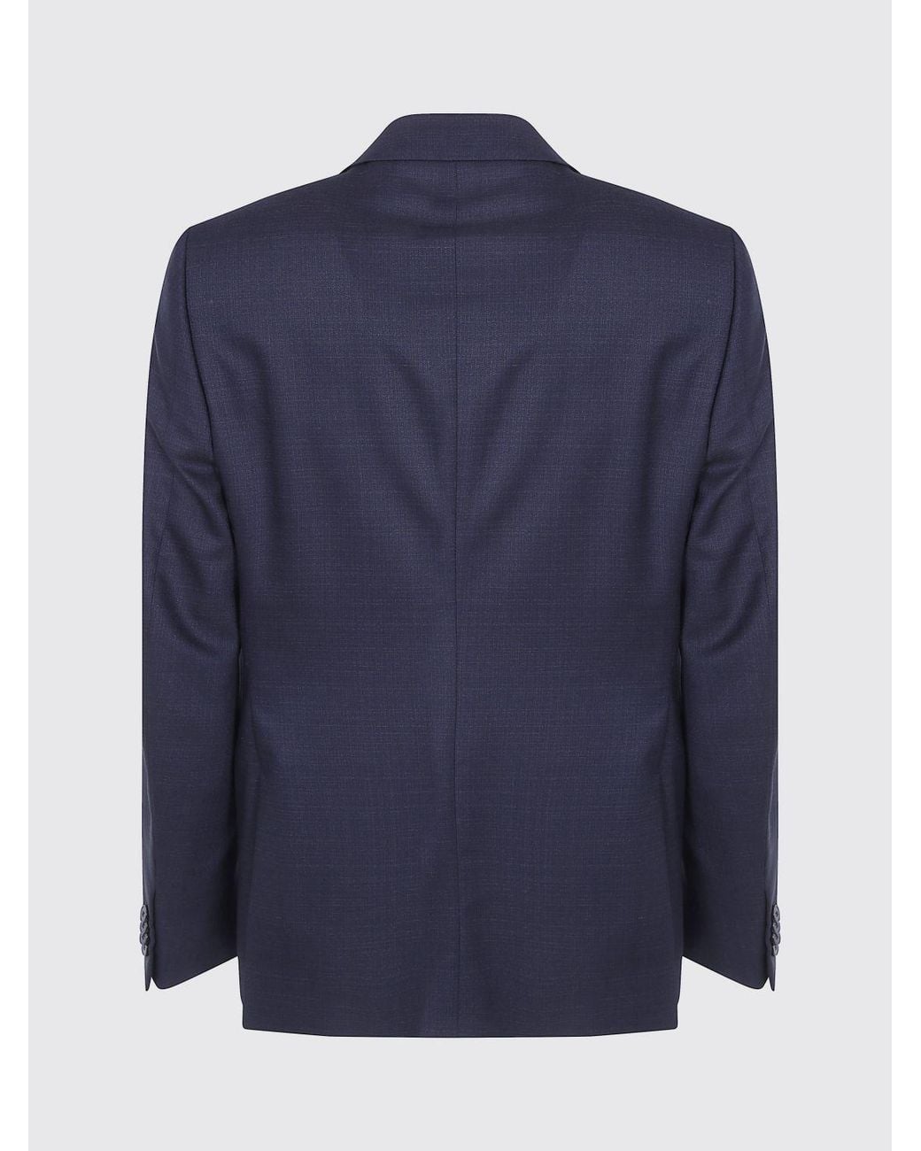 Zegna Blue Single-Breasted Pure Wool Suit With Two-Button Closure for men