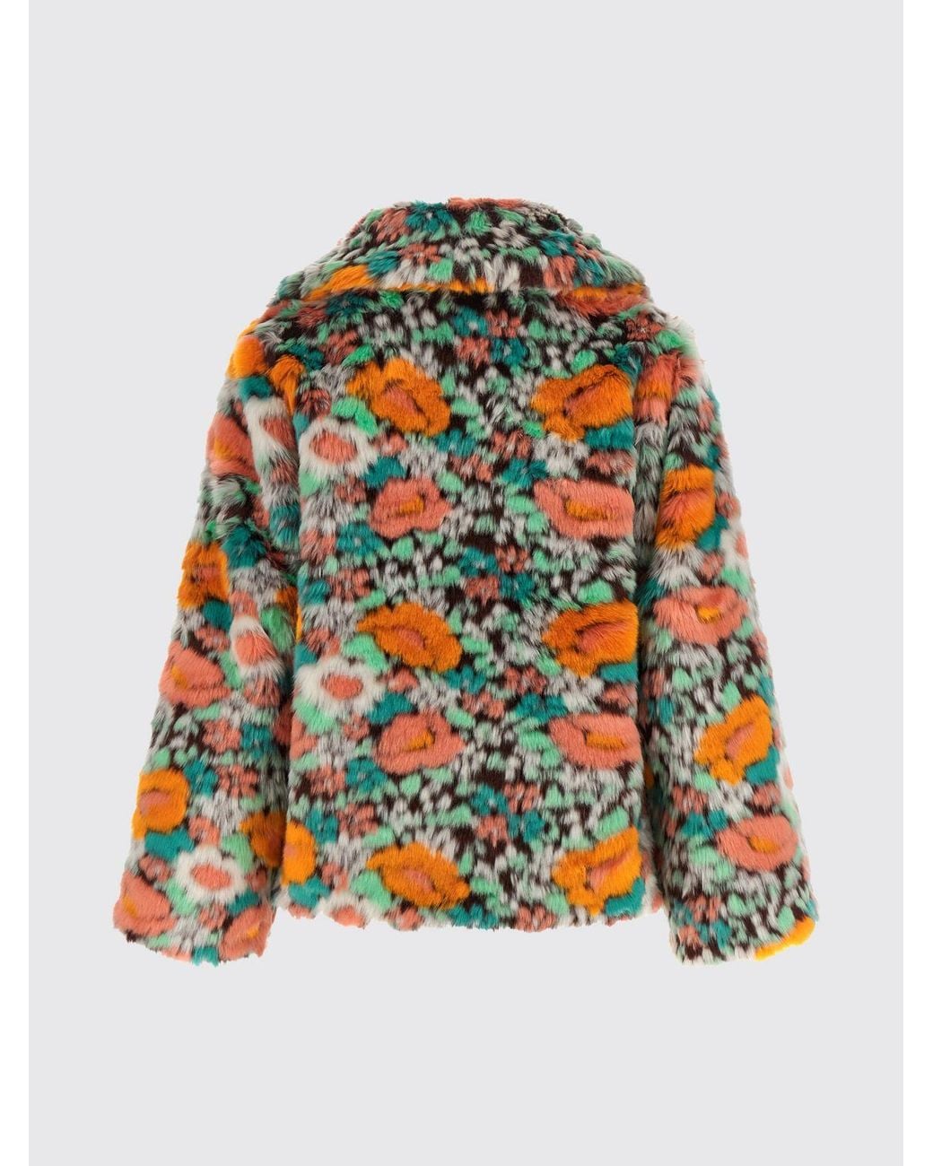 Farm Rio Multicolor Fur Coat