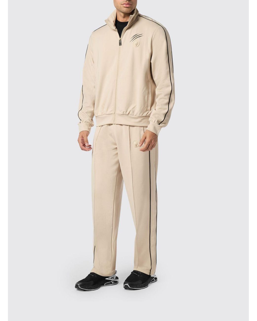 Philipp Plein Natural Polyester Zip-Up Sweatshirt for men
