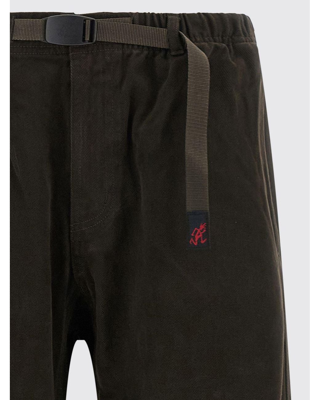 Gramicci Black Wide Leg Cotton Trousers With Elasticated Drawstring Waist for men