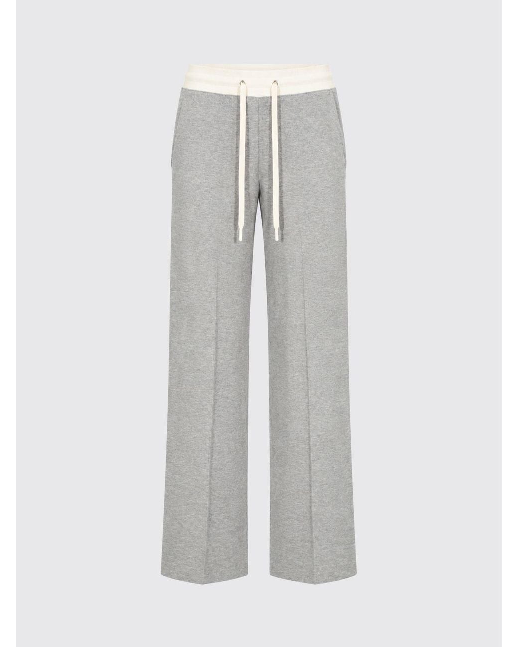 Elisabetta Franchi Gray Wide-Leg Knit Jogging Pants