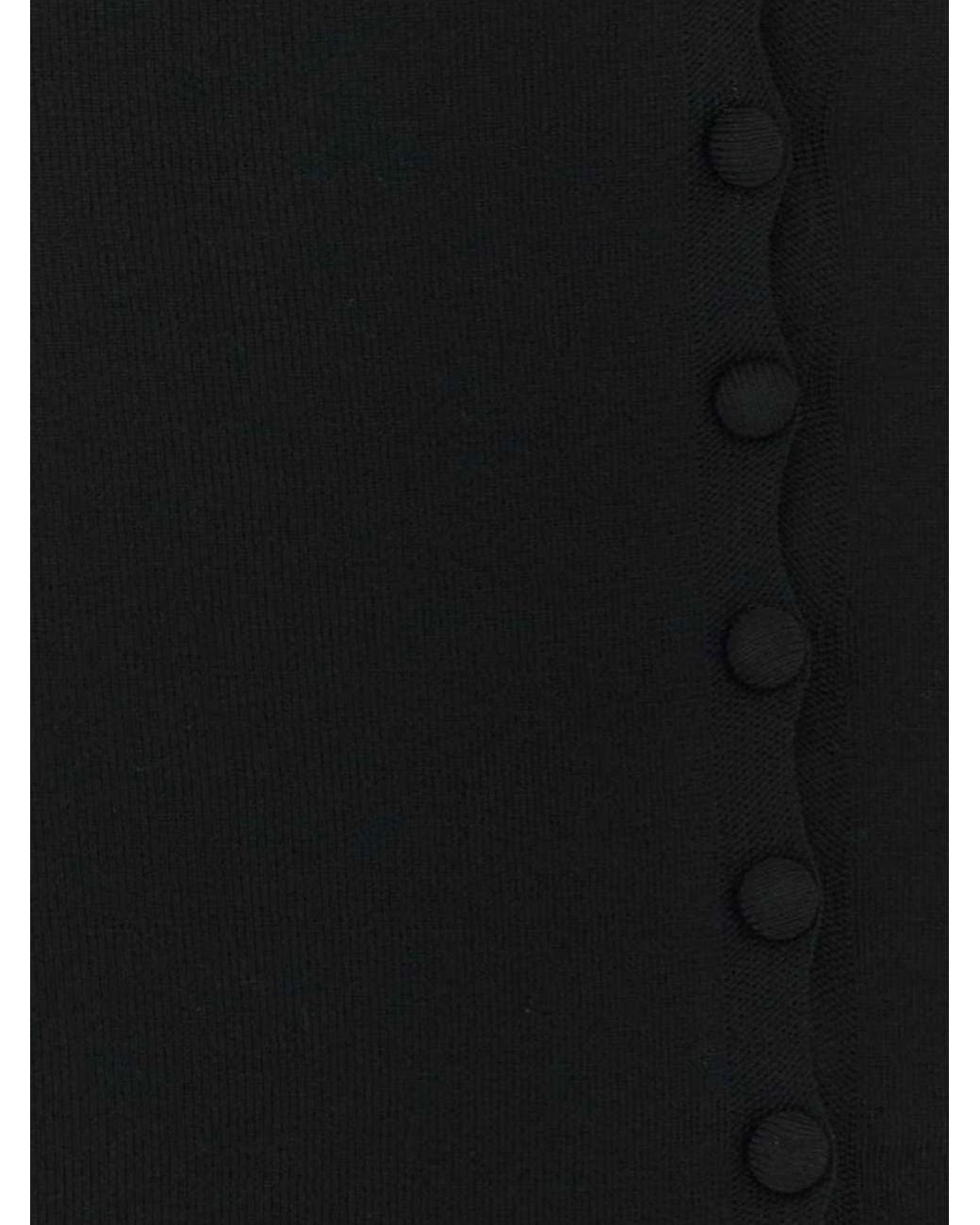 GIMAGUAS Black Oscar Slim Fit Jersey Top With Square Neck And Off-The-Shoulder Design