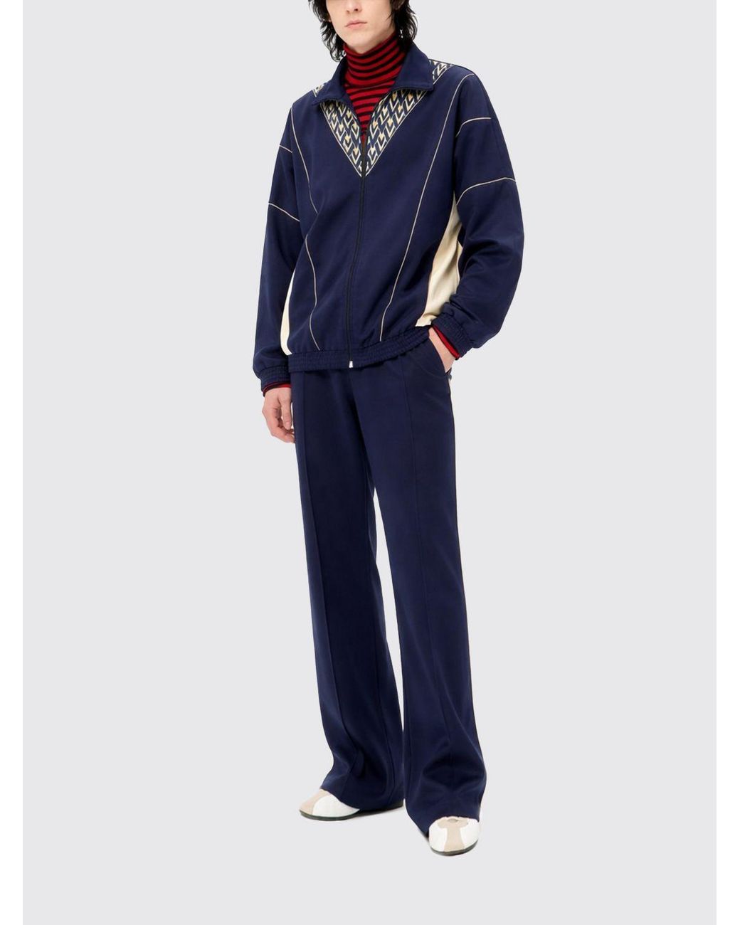 Valentino Blue Cotton Blend Jogging Pants for men