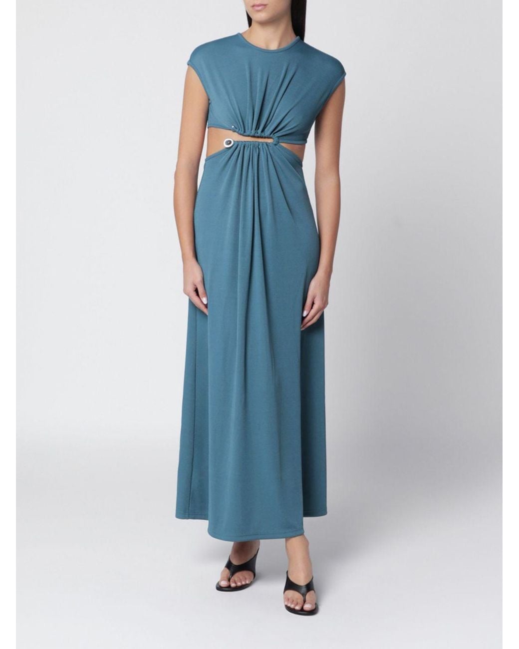 Christopher Esber Blue Sleeveless A-Line Midi Dress