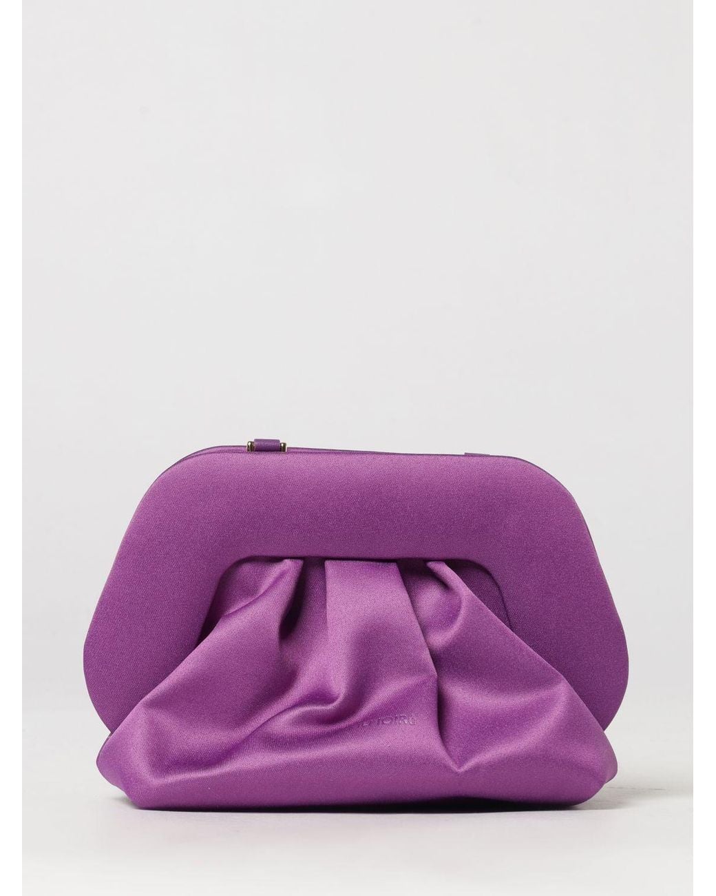 THEMOIRÈ Purple ThemoirÈ Bios Draped Satin Mini Bag With Shoulder Strap
