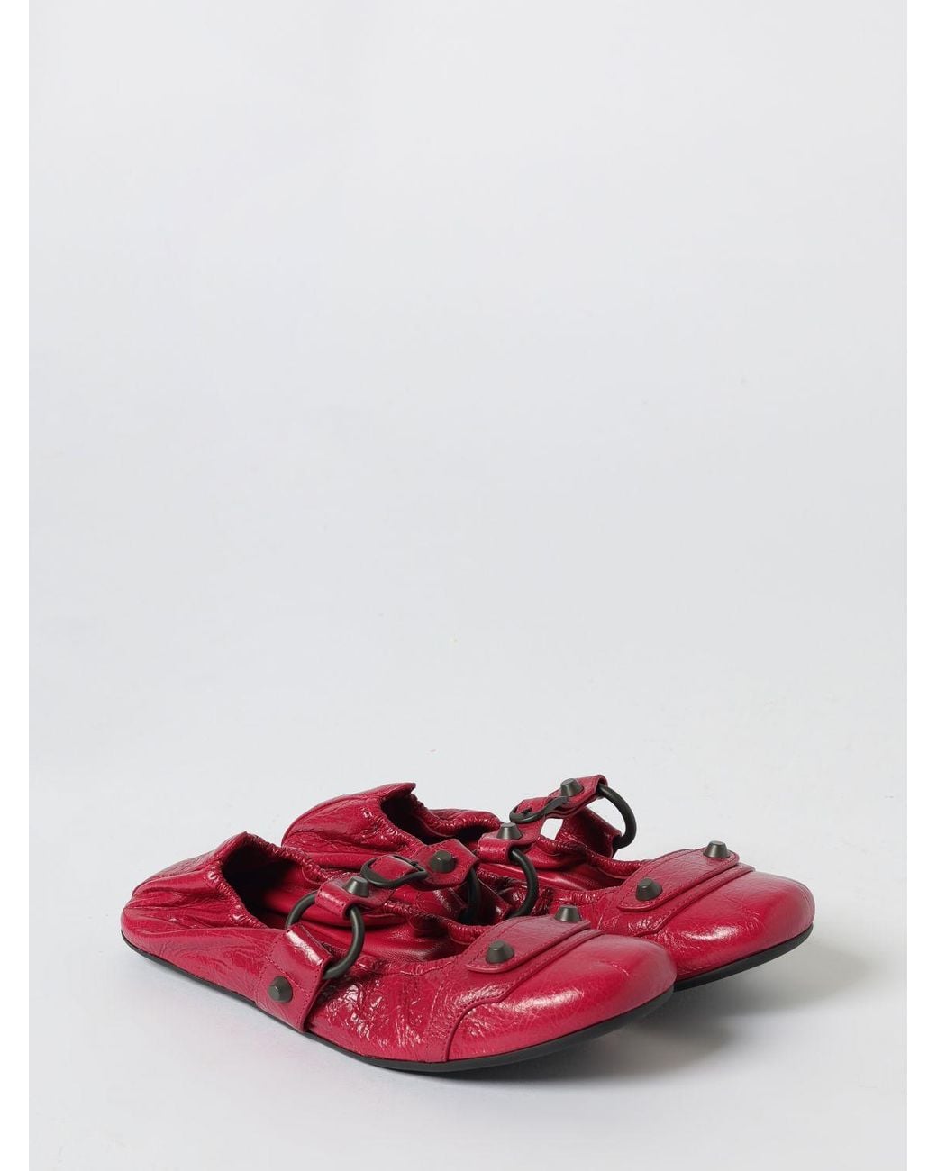 Balenciaga Red City Arena Leather Ballerina
