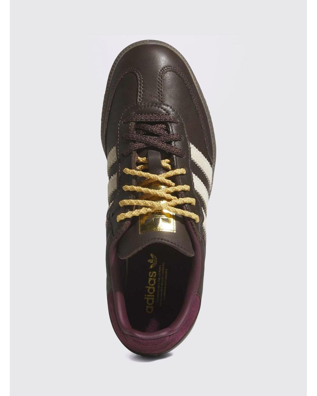 Adidas Originals Brown Samba Og Smooth Leather Low-Top Trainers With 3-Stripes Logo for men