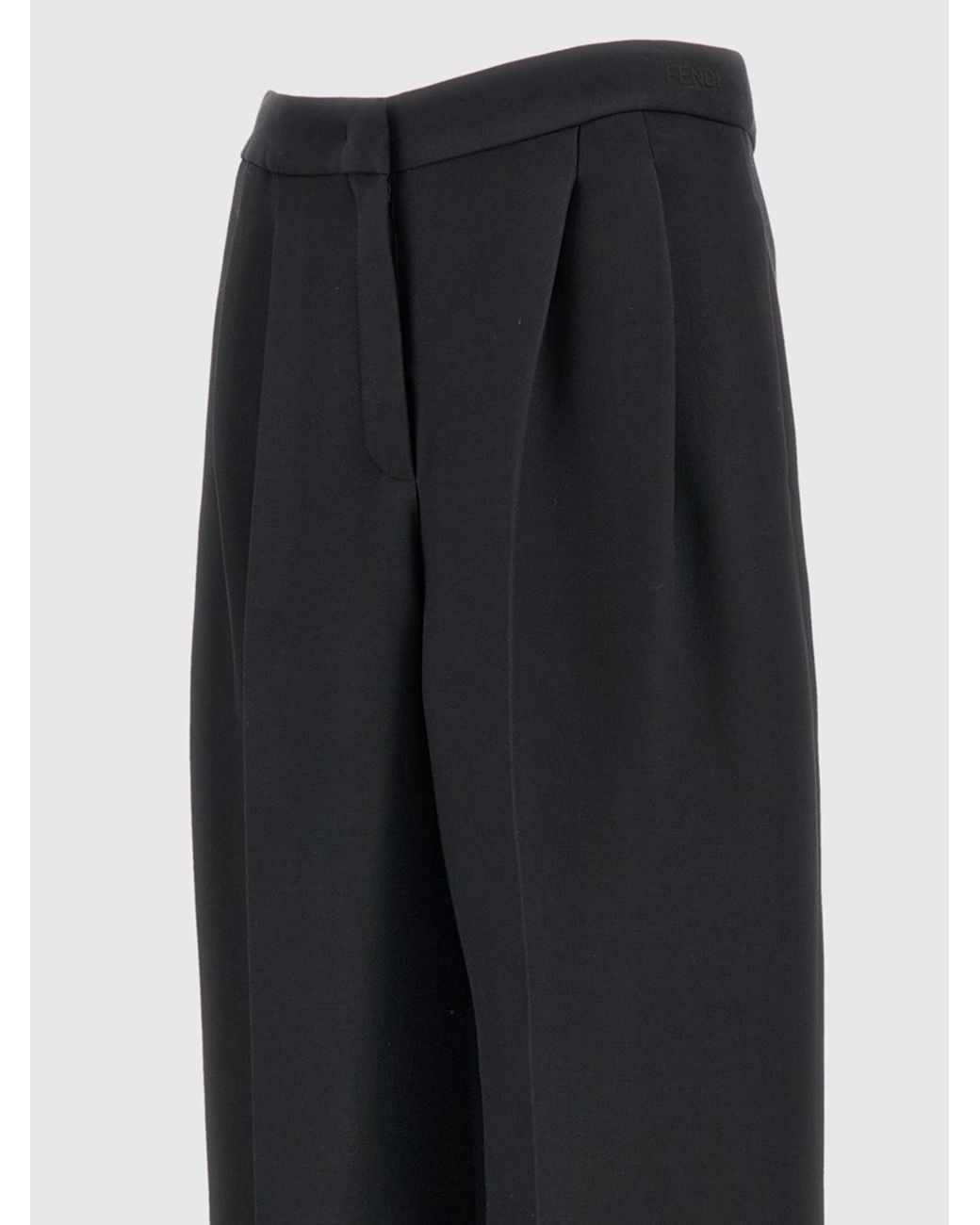 Fendi Black Wool Blend Palazzo Pants