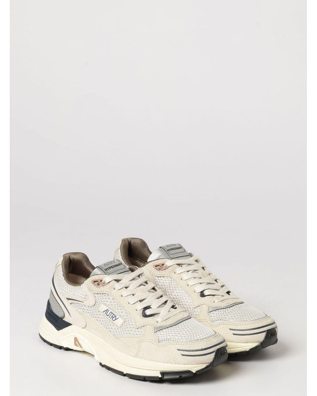 Autry White Hyperway Bicolour Leather And Mesh Low-Top Sneakers for men