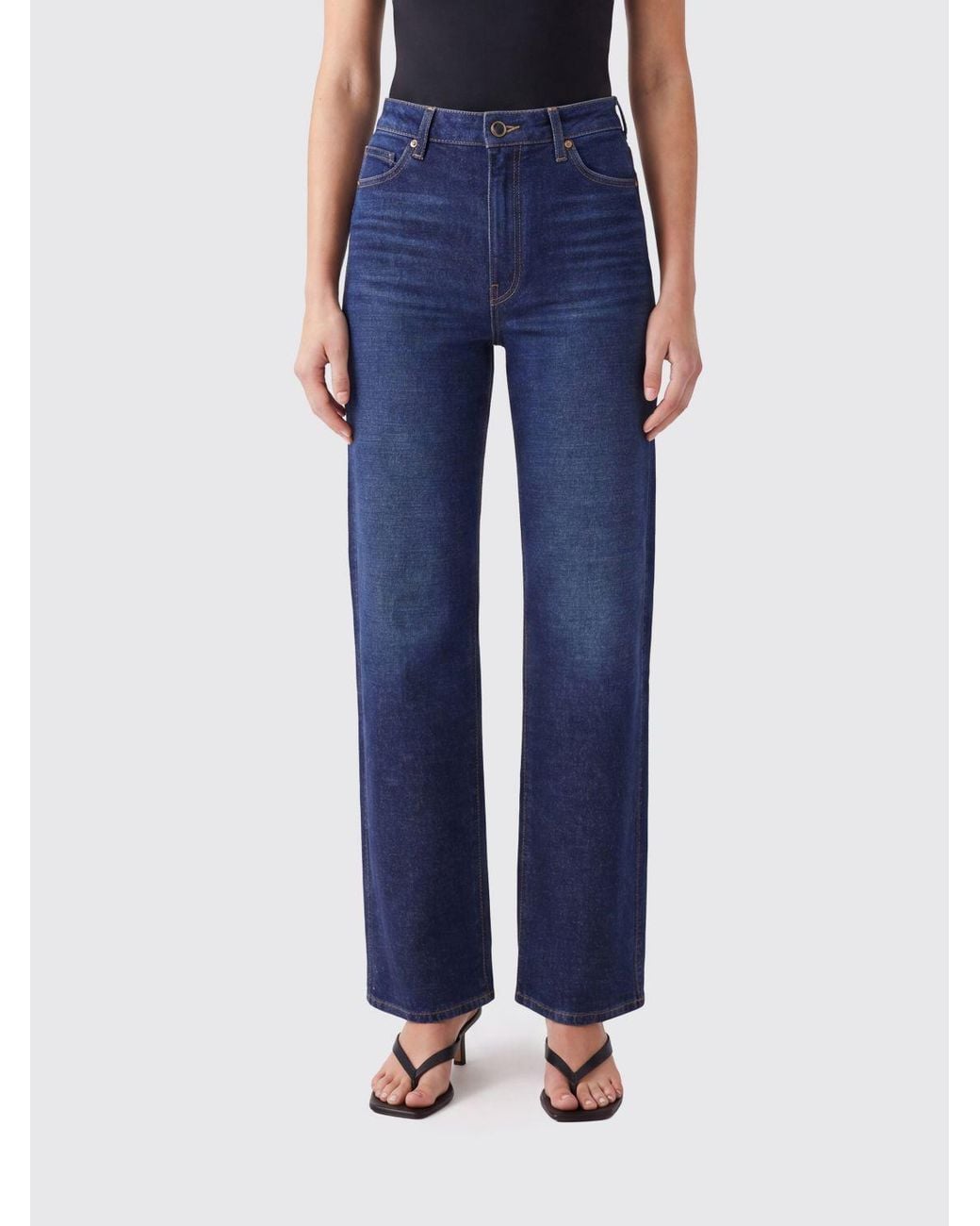 Khaite Blue Danielle High-Waisted Straight-Leg Denim Jeans