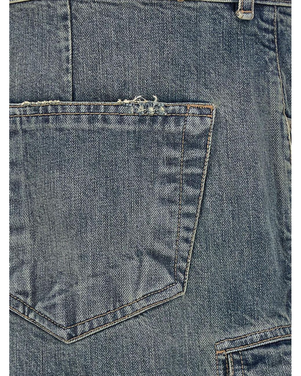 Rick Owens Blue Denim Cargo Jeans for men