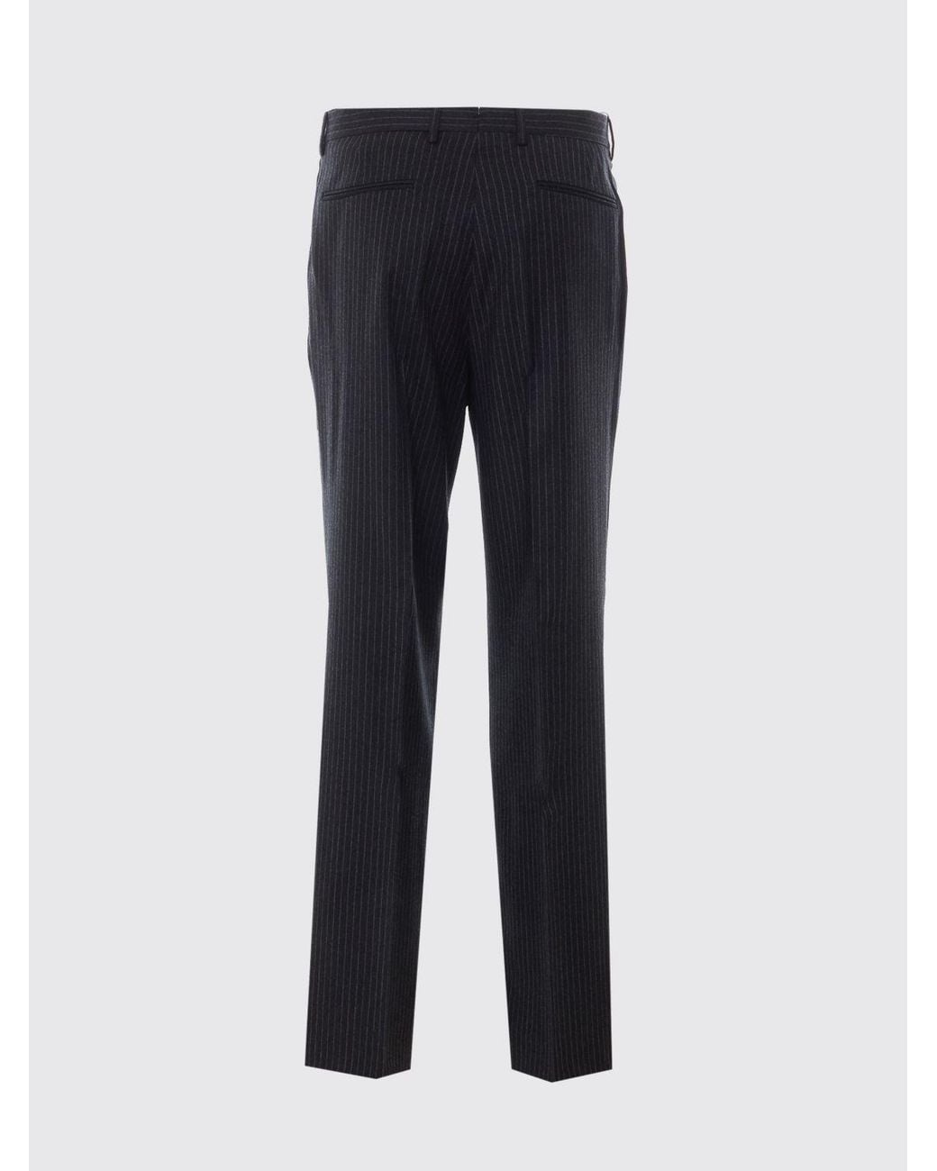 sunflower Blue Pinstriped Straight-Leg Wool-Blend Tailored Trousers for men