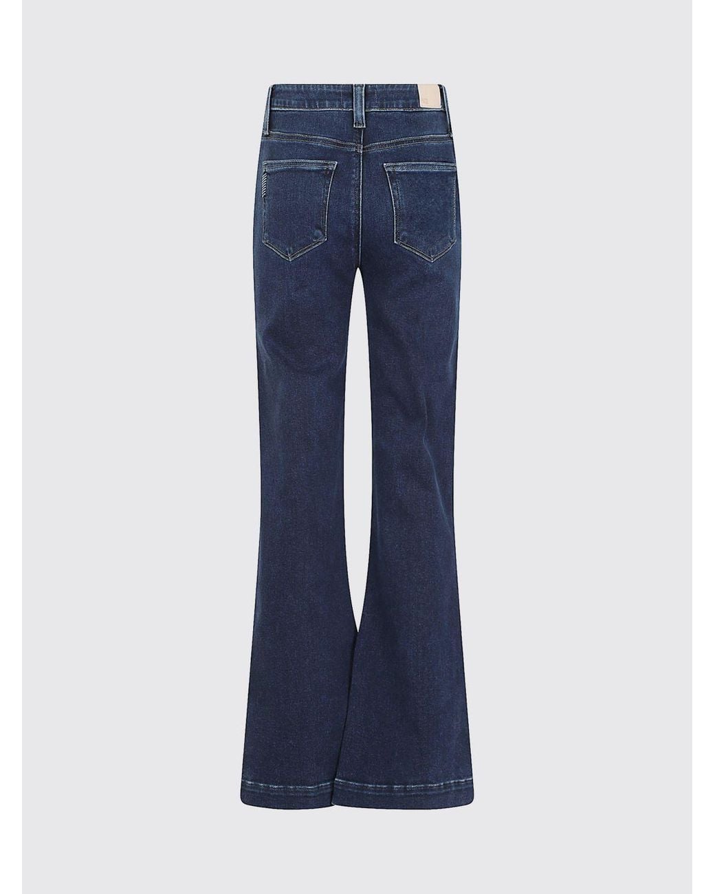 PAIGE Blue Flared Leenah Trousers With A Mid-Rise Waist