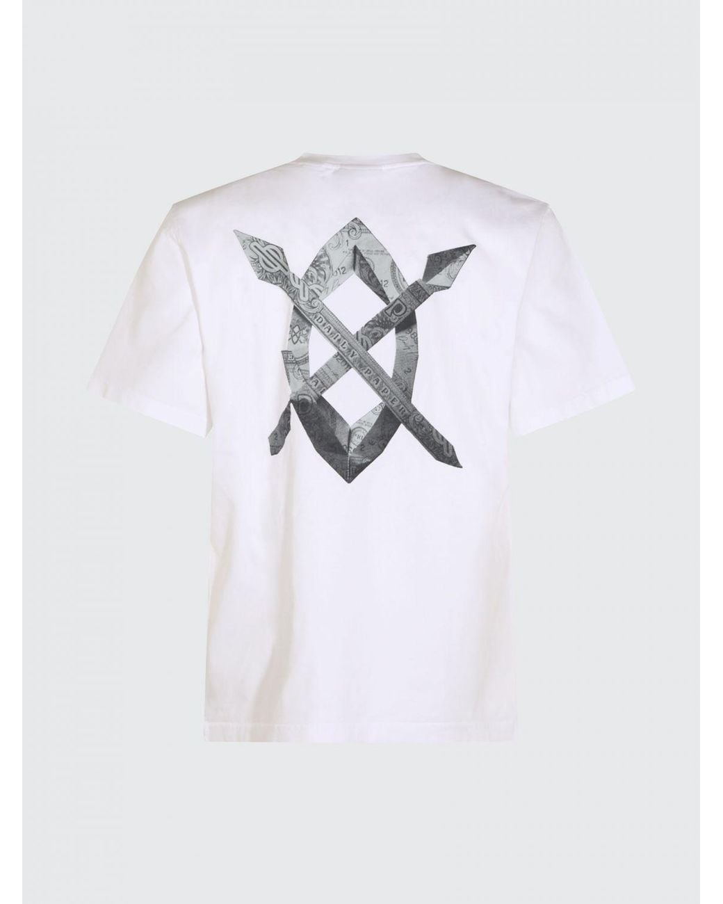 Daily Paper White Cotton Crewneck T-Shirt With Graphic Print And Front Logo for men