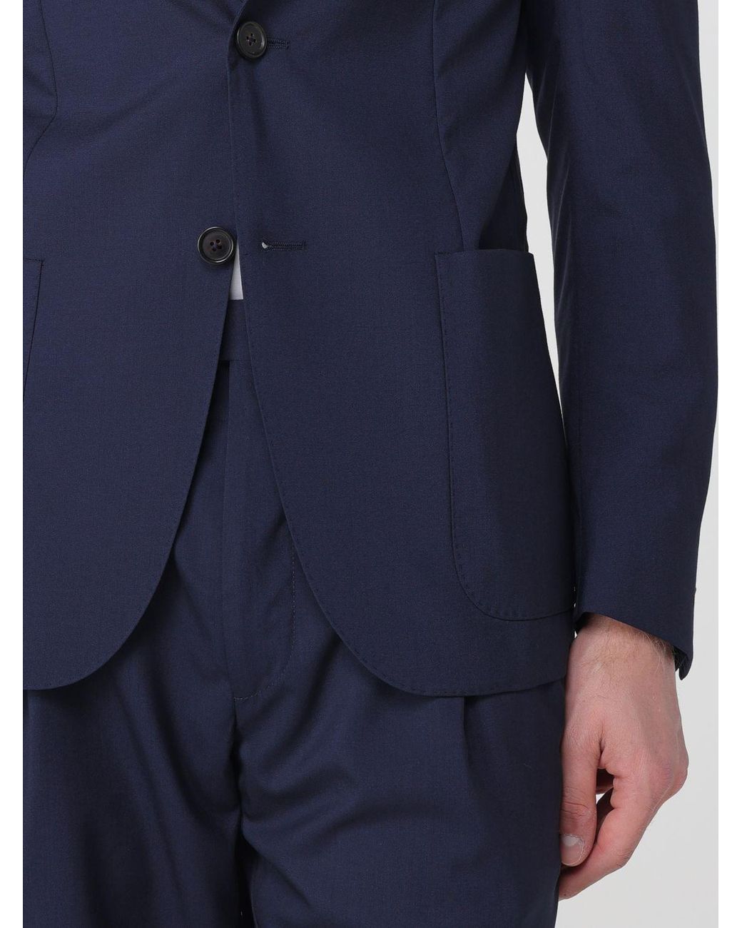 Corneliani Blue Silk And Wool Single-Breasted Blazer for men