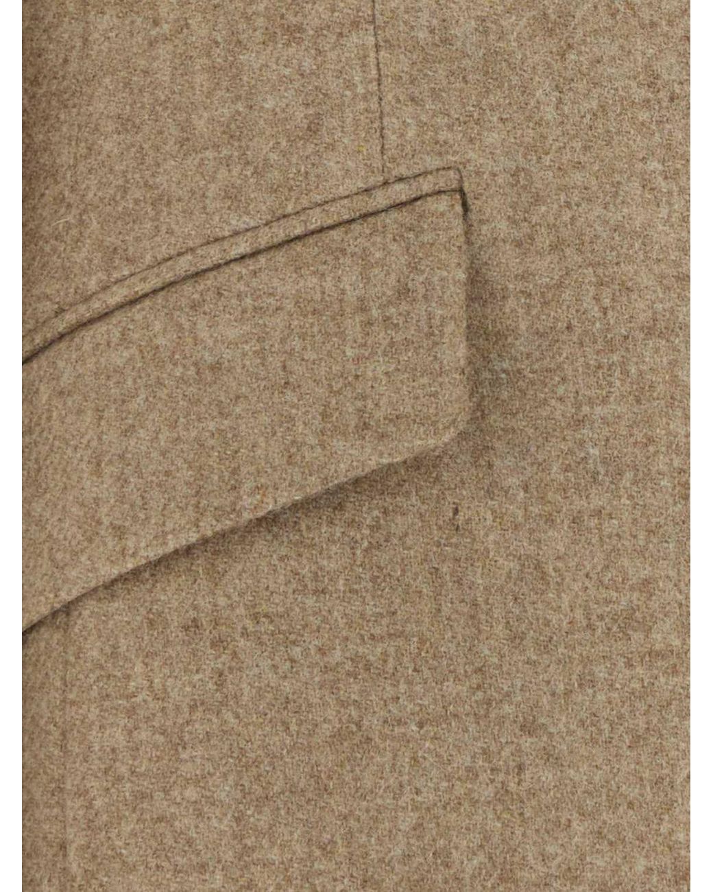 Chloé Natural Chlo&Eacute Short Single-Breasted Virgin Wool Blazer With Peak Lapels
