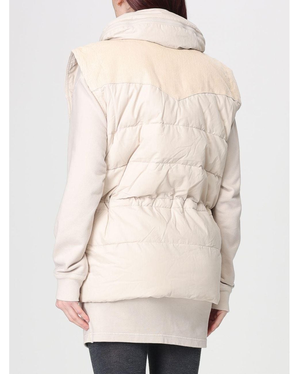 Isabel Marant Natural Cotton And Technical Fabric Hooded Vest