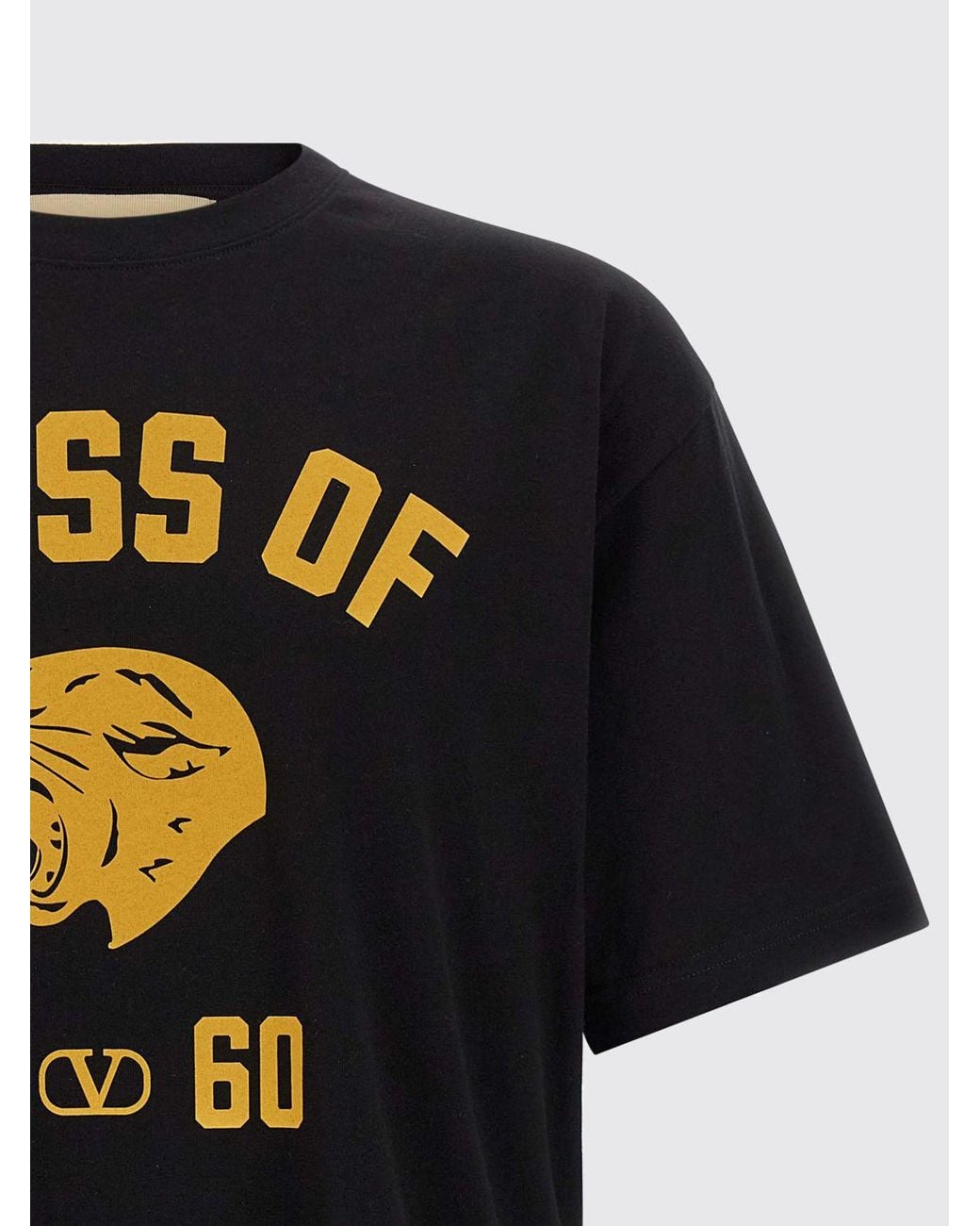 Valentino Garavani Black Crewneck Cotton T-Shirt With Vlogo Signature Print for men