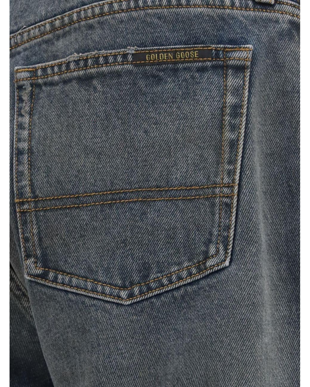 Golden Goose Deluxe Brand Blue Journey Mid-Rise Straight Leg Denim Jeans for men