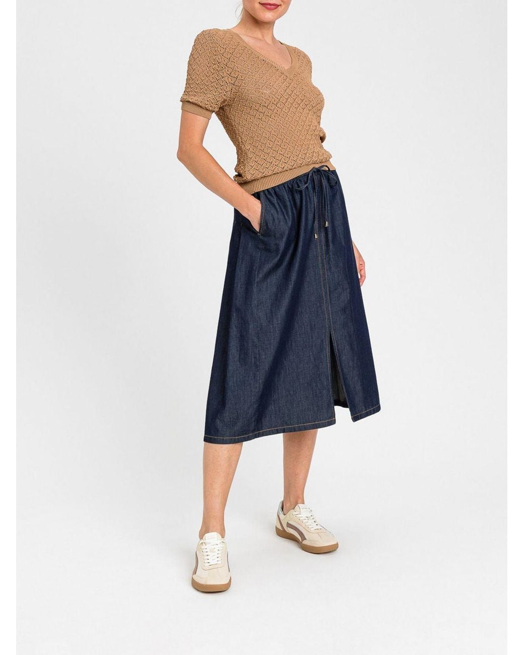 Twinset Blue Lyocell Skirt