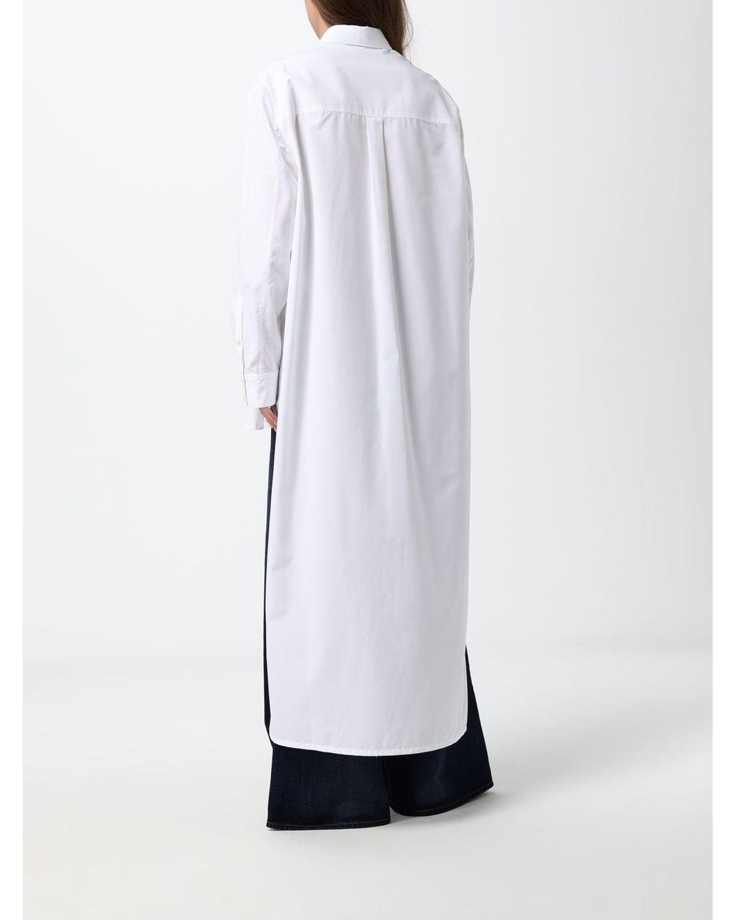 Alaïa White Relaxed-Fit Asymmetrical Cotton Poplin Shirt