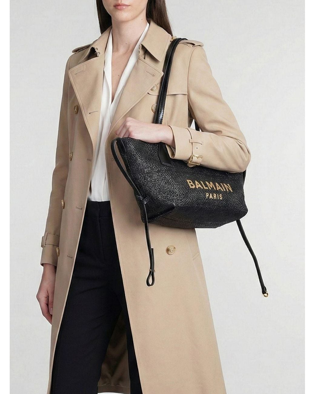 Balmain Black Track Tote Bag