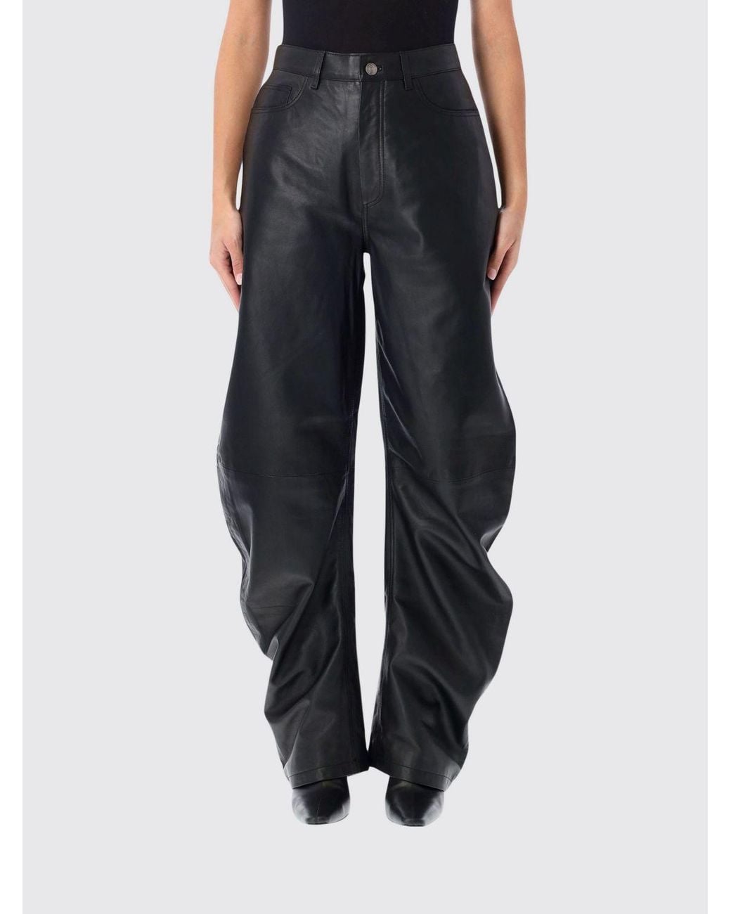 ROTATE BIRGER CHRISTENSEN Blue High-Waisted Wide-Leg Trousers