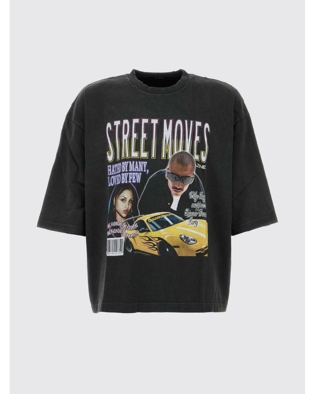 Willy Chavarria Black Street Moves Buffalo Relaxed-Fit Cotton T-Shirt With Graphic Print for men