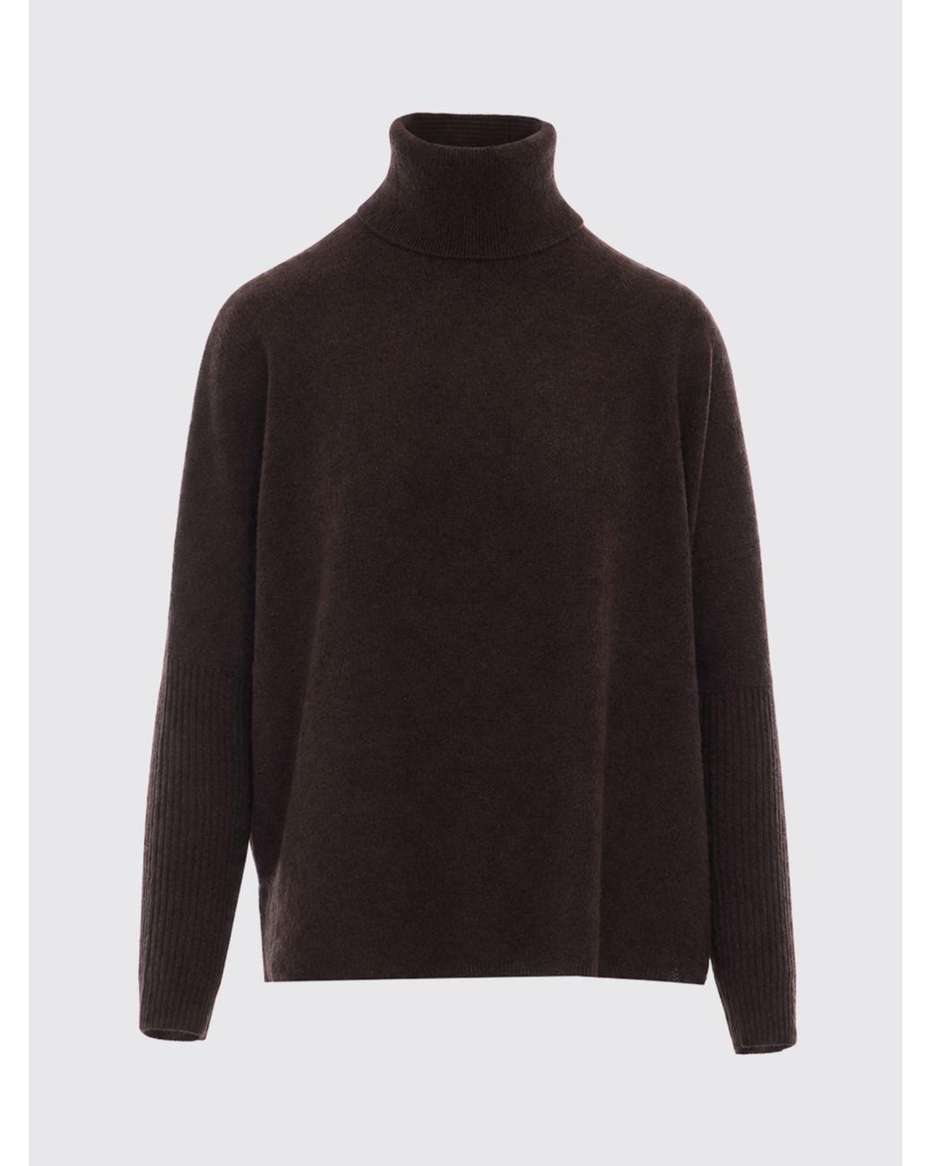 Jersey De Cuello Alto De Puro Cachemir Con Manga Larga Y Ribetes Acanalados Not Shy de color Brown