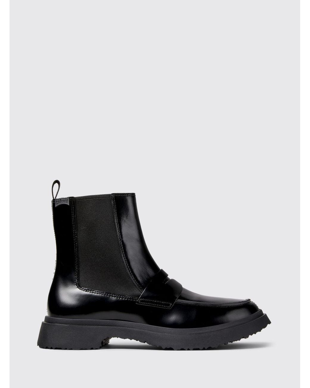 Camper Black Walden Brushed Leather Ankle Boots for men