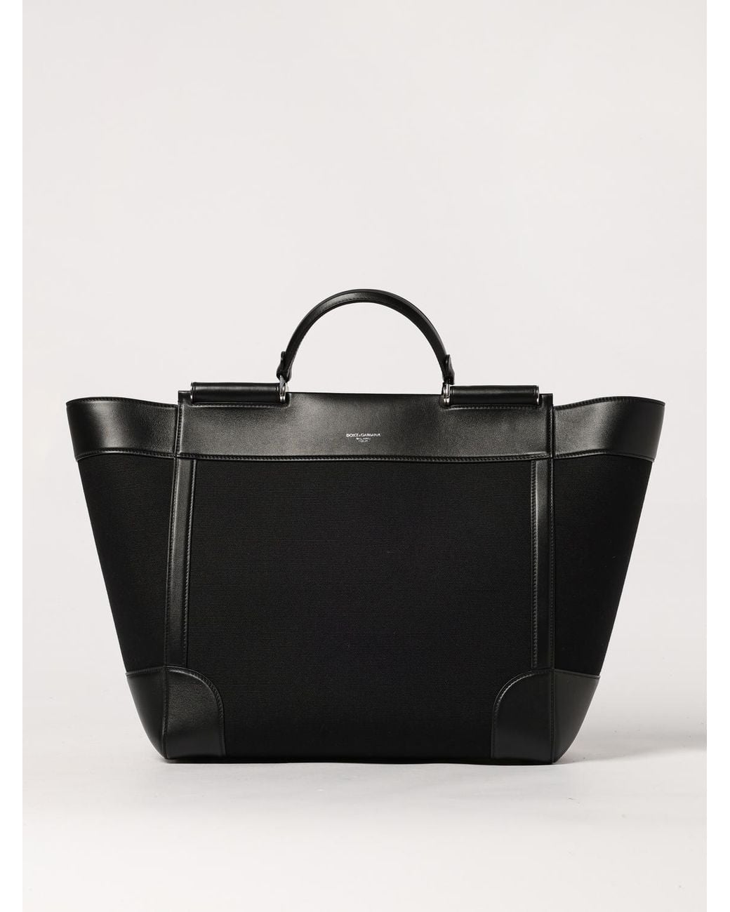 Dolce & Gabbana Black Leather-Trimmed Tote Bag for men