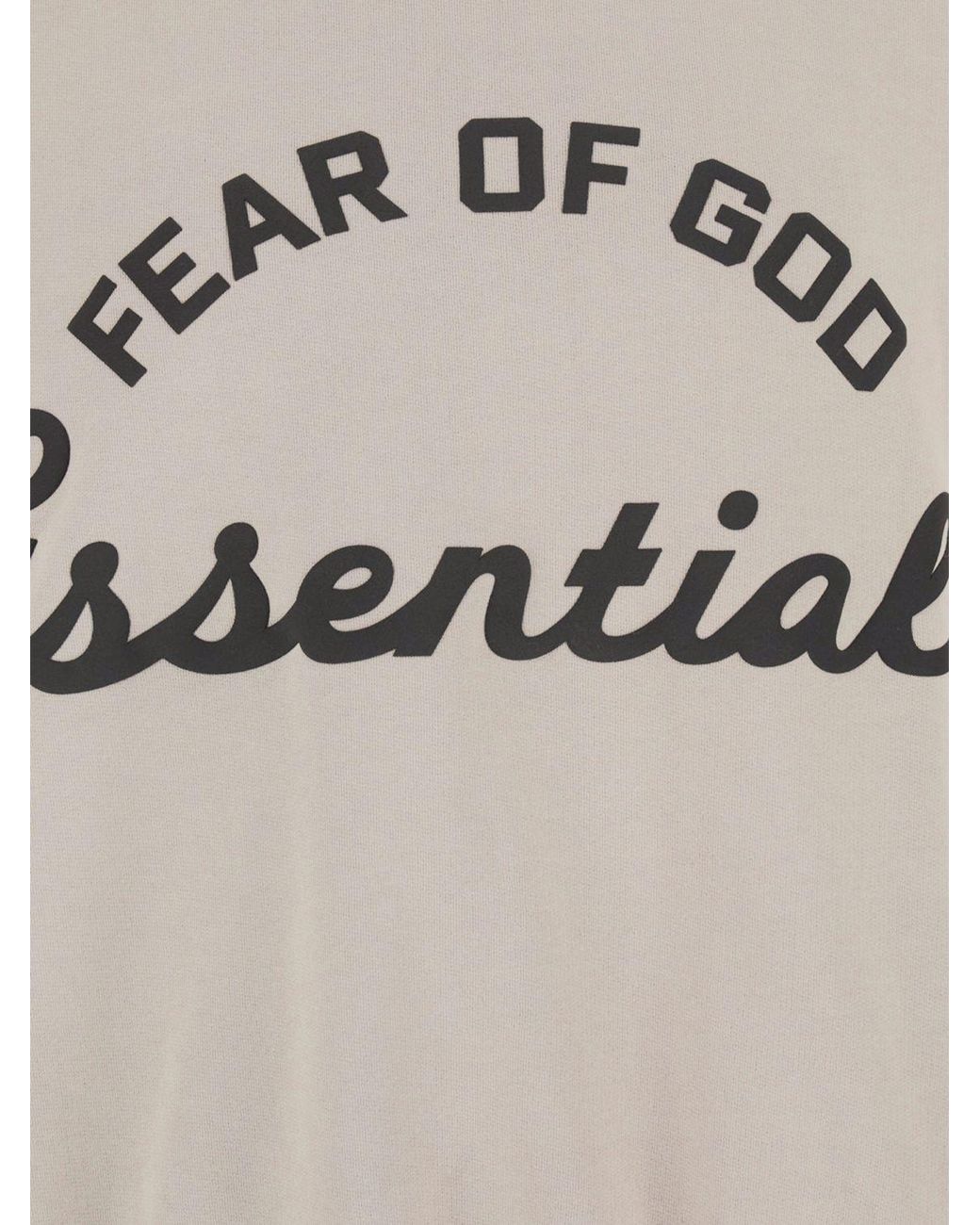 Fear Of God Gray Crewneck Cotton Jumper With Contrast Logo for men