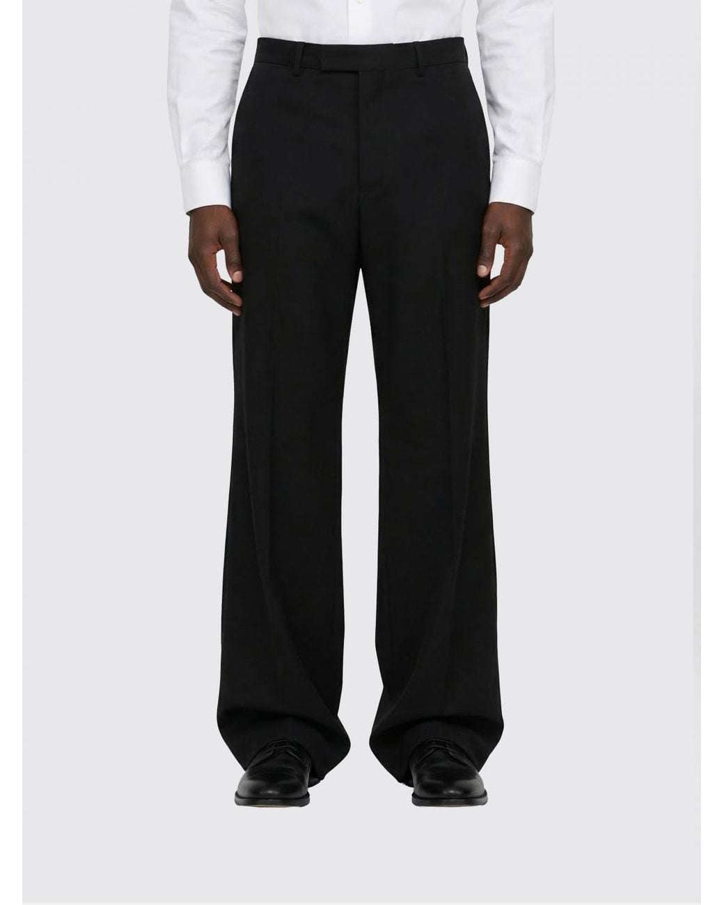 Valentino Black Tailored Wide-Leg Wool Blend Trousers for men