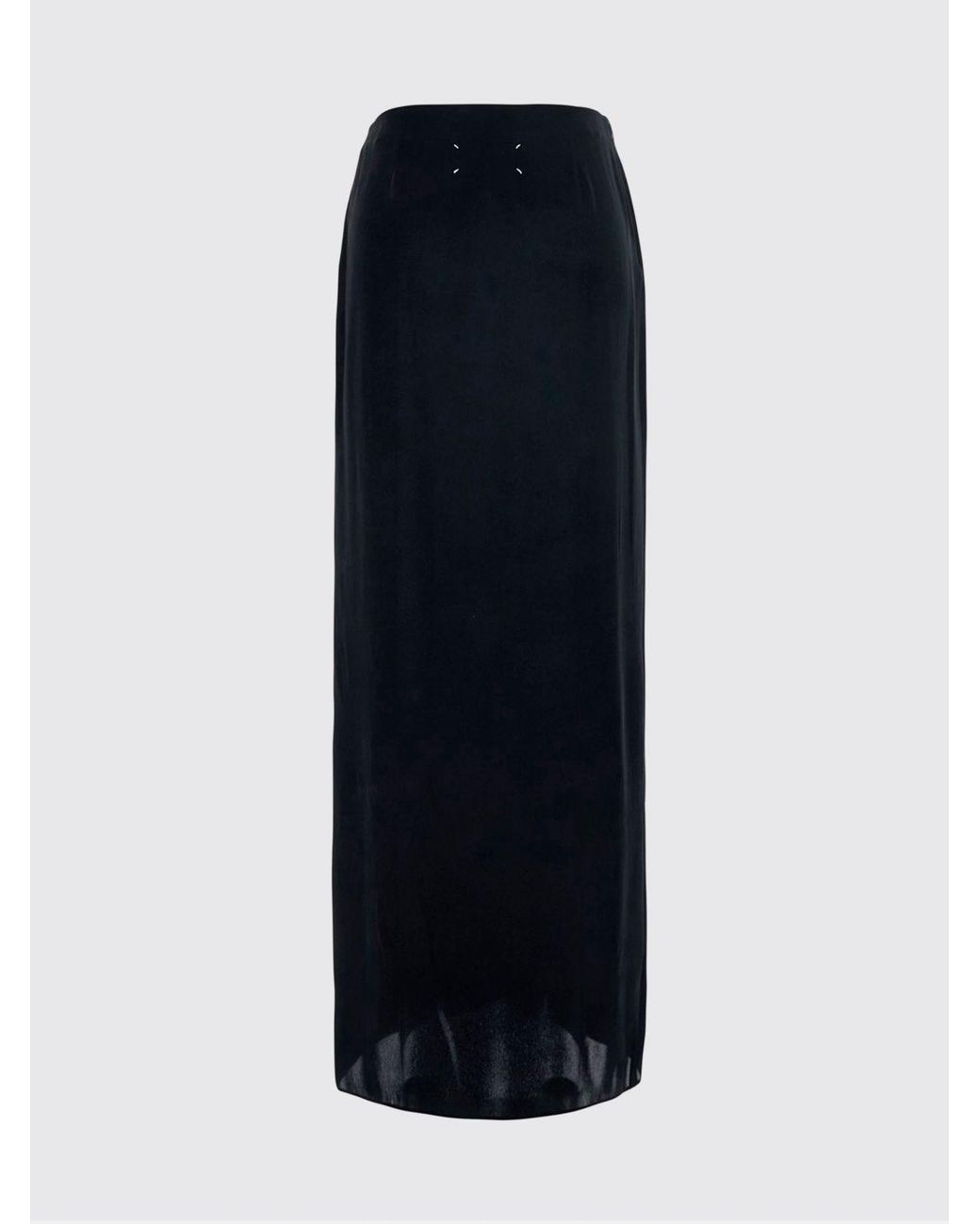 Maison Margiela Black High-Waisted Silk-Blend Maxi Pencil Skirt With Four Stitches