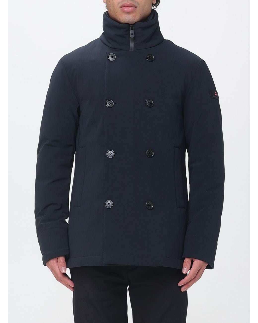Peuterey Blue Militao Double-Breasted Caban Jacket for men