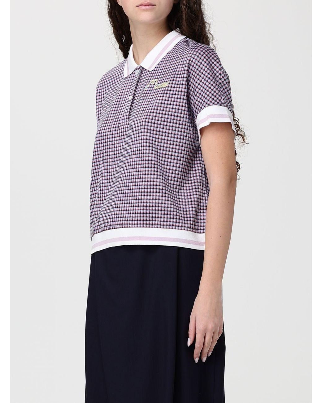 Marni Purple Vichy Cotton Polo Shirt