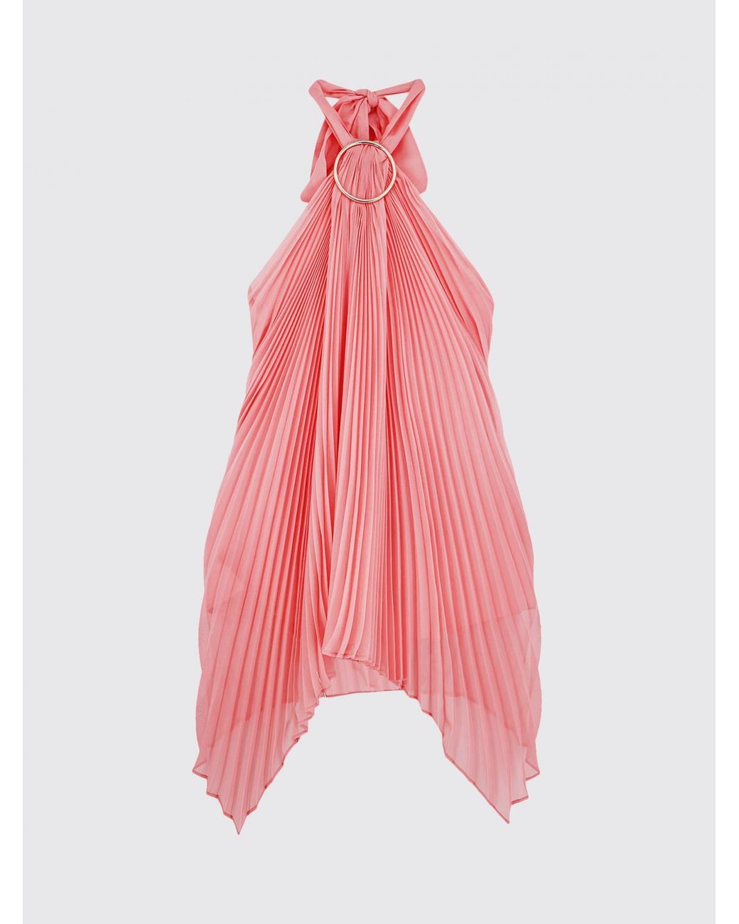 Max Mara Red Valzer Pleated Polyester Top