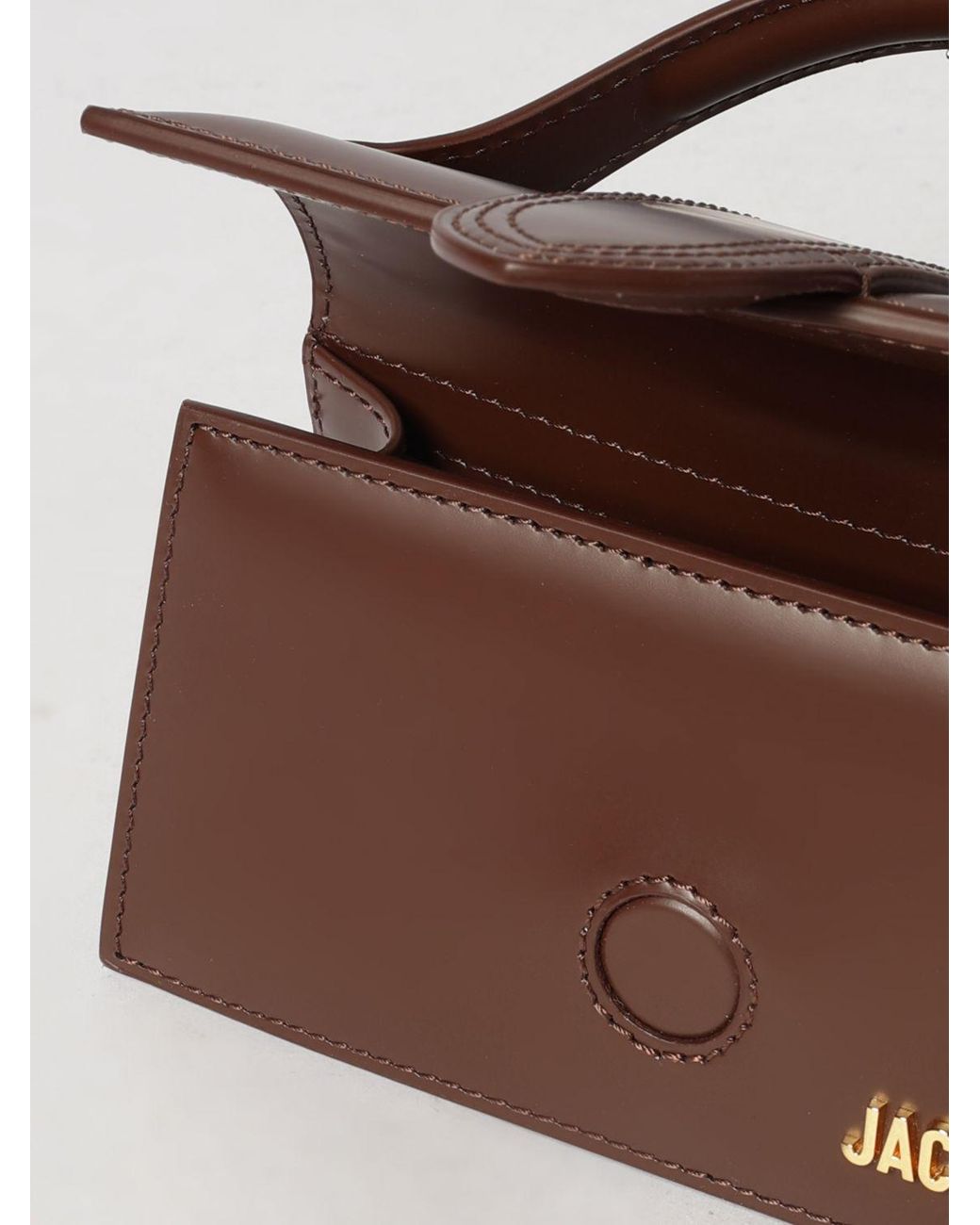 Jacquemus Brown Bambino Calfskin Leather Mini Bag With Logo Lettering