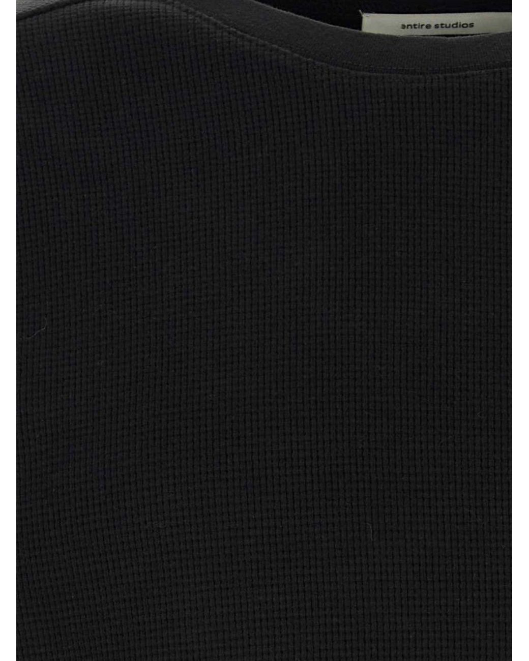 Entire studios Black Crewneck Cotton Jumper With Long Sleeves And Elasticated Cuffs for men