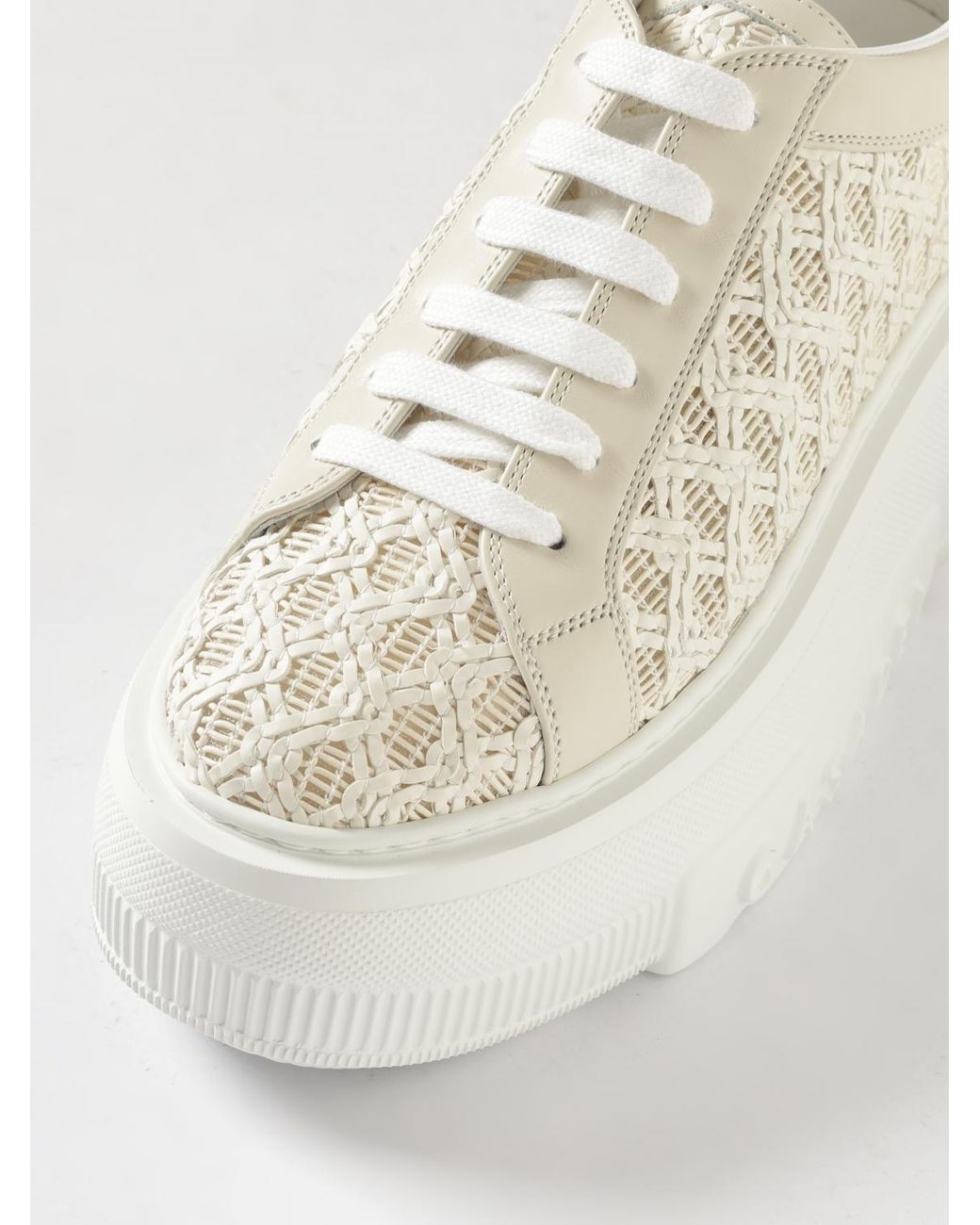 Casadei White Nexus Wedge Sneakers